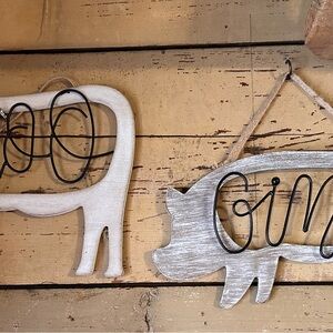 Rustic White and Black Farm Animal Wall Decor